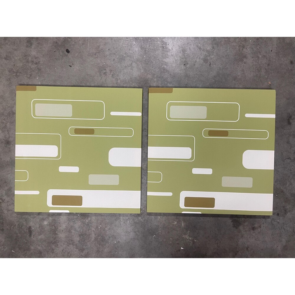 2 Modern Painting Wall Art Geometric Shapes Hand Painted Green Inhabit Living